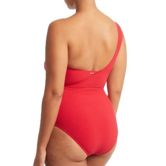 SEA LEVEL SWIM Messina Wide Strap Diagonal One Piece NWT - Picture 2 of 2